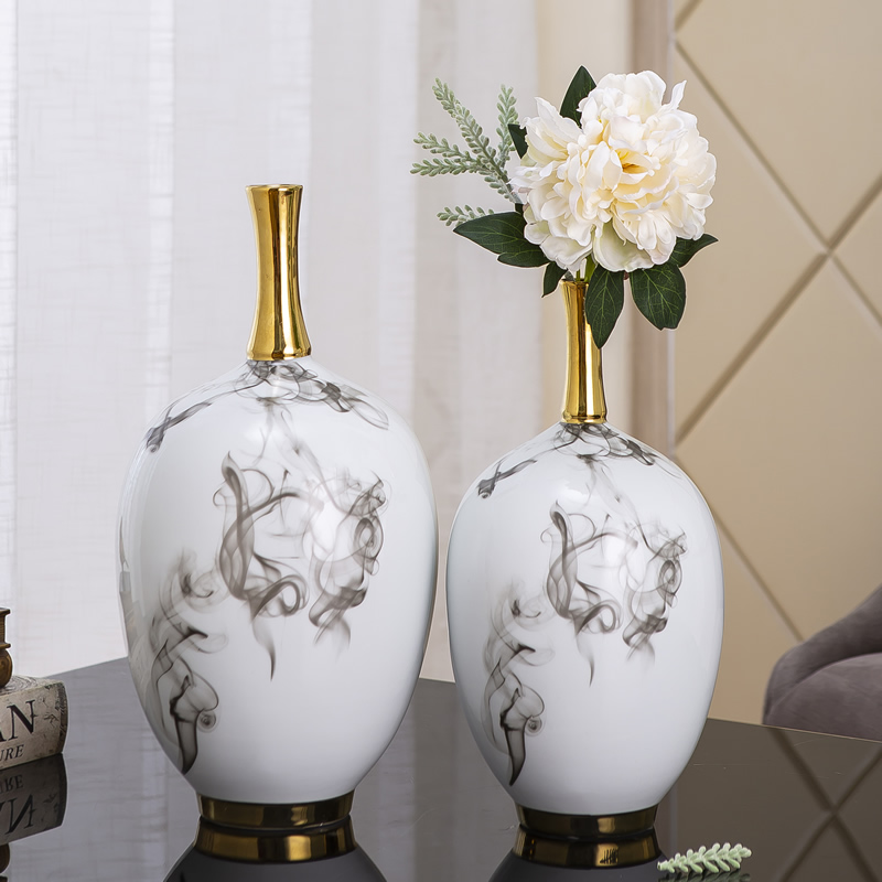 New Chinese style light the key-2 luxury ceramic vase is placed between example floor dried flowers, soft adornment flower arrangement sitting room furnishings