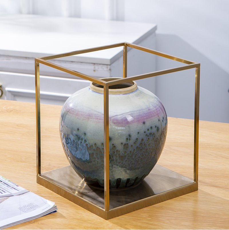Jingdezhen ceramic vase furnishing articles northern American sitting room light flower arranging new Chinese style key-2 luxury dried flowers decorate the table porcelain