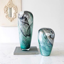 Light luxury glass hydroponic glass vase modern high-end 2021 new soft decoration living room flower arrangement flower arrangement