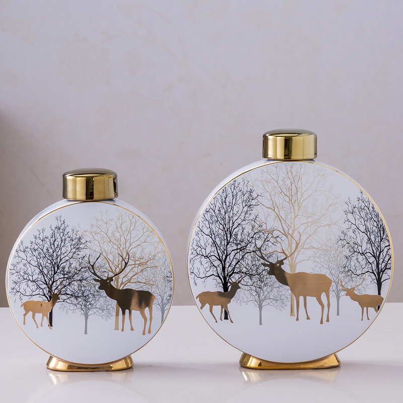 Nordic light and decoration ceramics storage tank is placed between American sitting room porch ark adornment example household decoration