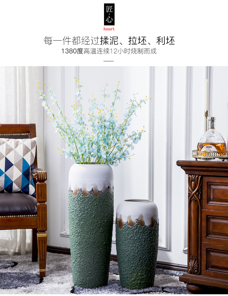 Large vase continental American dried flower arranging flowers sitting room adornment is placed creative retro decoration Large POTS