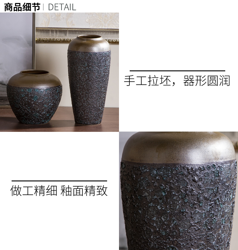 Jingdezhen ceramic vase coarse pottery dry flower arranging flowers restore ancient ways do old earthenware jar flower pot sitting room place soft decoration