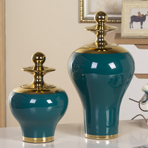 Jingdezhen ceramic vase home porch general jar new Chinese model house dry flower arrangement soft decoration ornaments