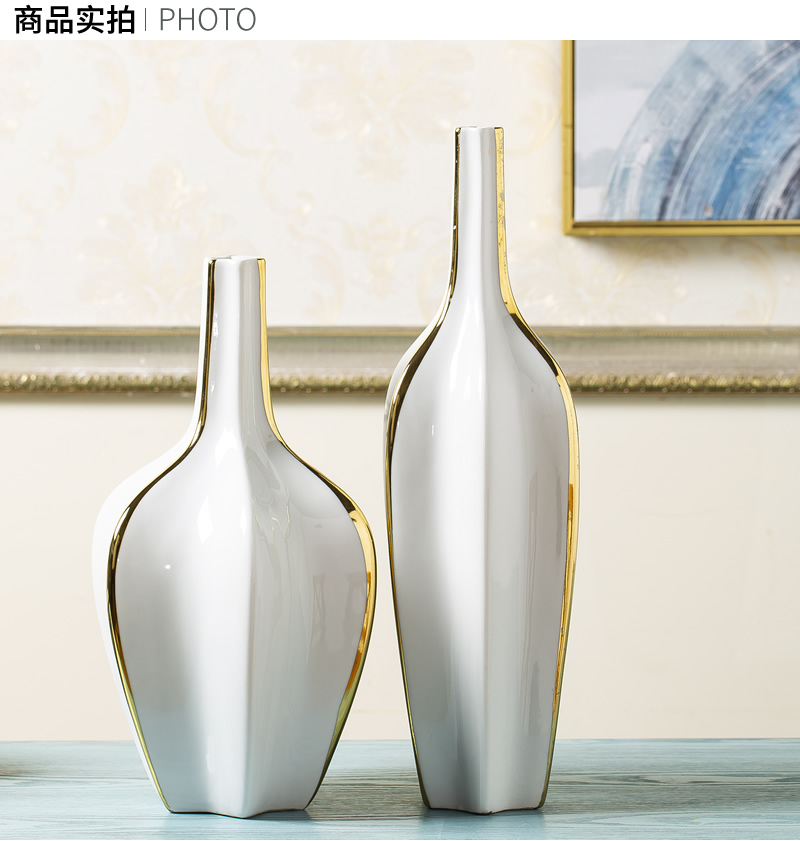 Jingdezhen ceramic vases, new Chinese style light European - style key-2 luxury furnishing articles sitting room dried flowers flower arrangement table household soft adornment