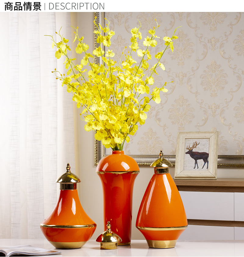 Light key-2 luxury furnishing articles American ceramic vase continental hotel club up phnom penh wine porch creative home soft decoration