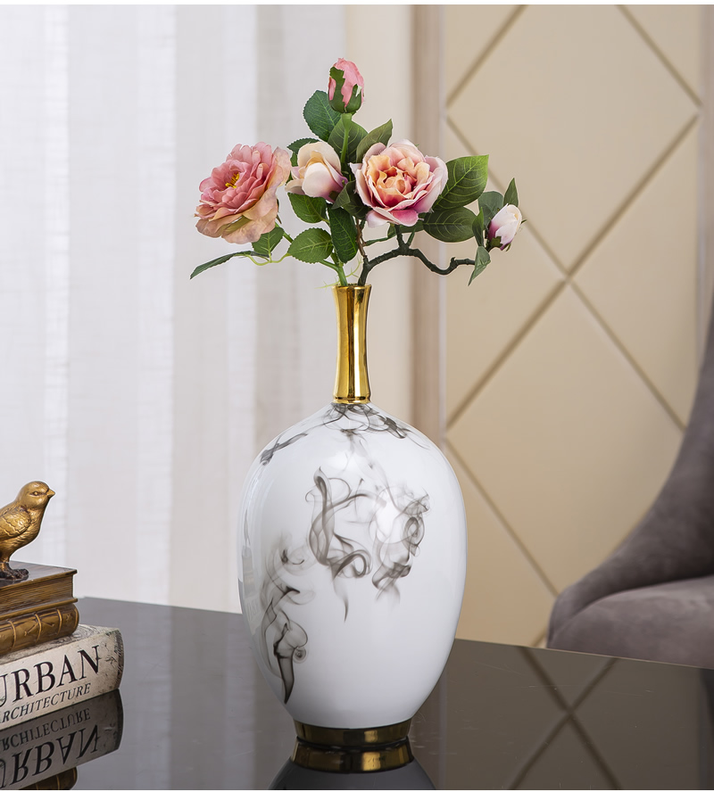 New Chinese style light the key-2 luxury ceramic vase is placed between example floor dried flowers, soft adornment flower arrangement sitting room furnishings