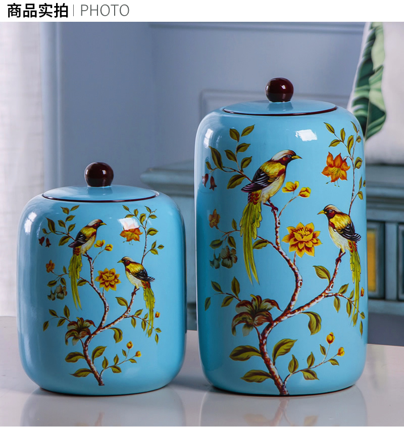 New Chinese style New classical European American ceramic vase storage tank pottery vase furnishing articles rich ancient frame flower arranging living room