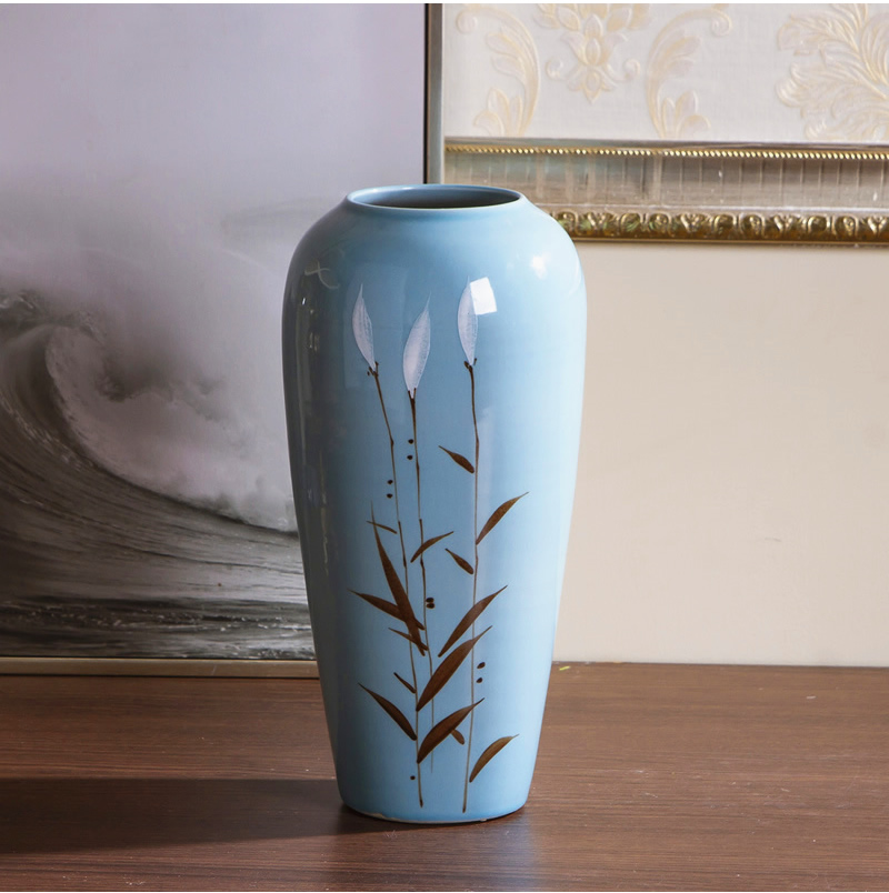 Jingdezhen ceramic vase furnishing articles dried flowers flower arrangement of I sitting room is contracted originality of new Chinese style household ornaments