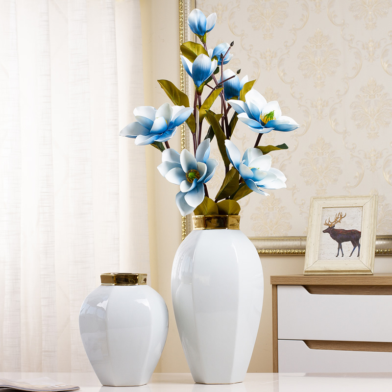 Nordic contracted white ceramic vase furnishing articles TV ark, small pure and fresh and dried flowers, flower arrangement table sitting room adornment