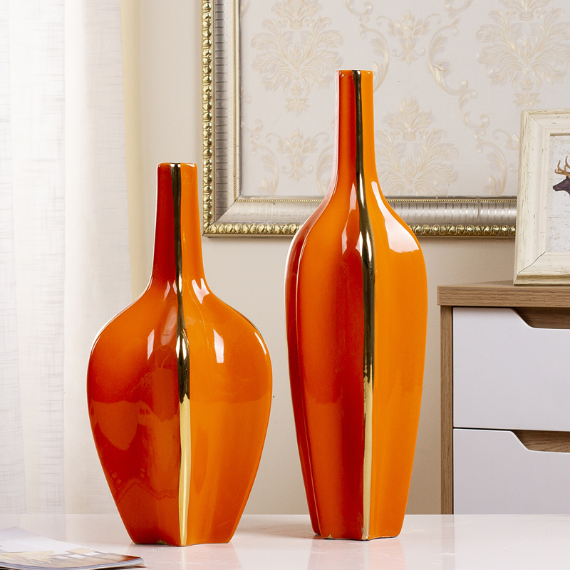 European-style ceramic vase ornament light luxury living room entrance TV cabinet dried flower arrangement Nordic table home decorations