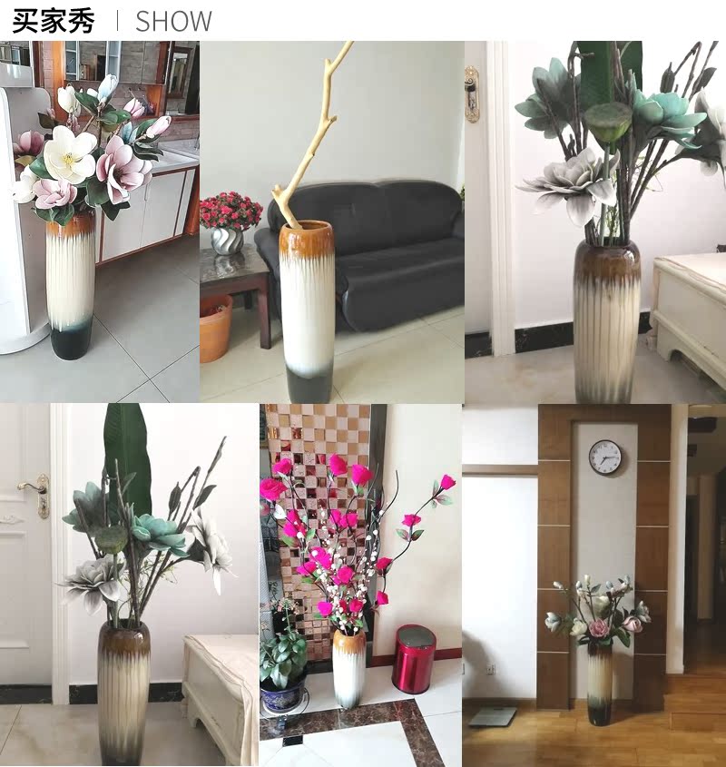 Jingdezhen dried flowers of large vases, ceramic European I and contracted Chinese flower arranging large sitting room adornment is placed