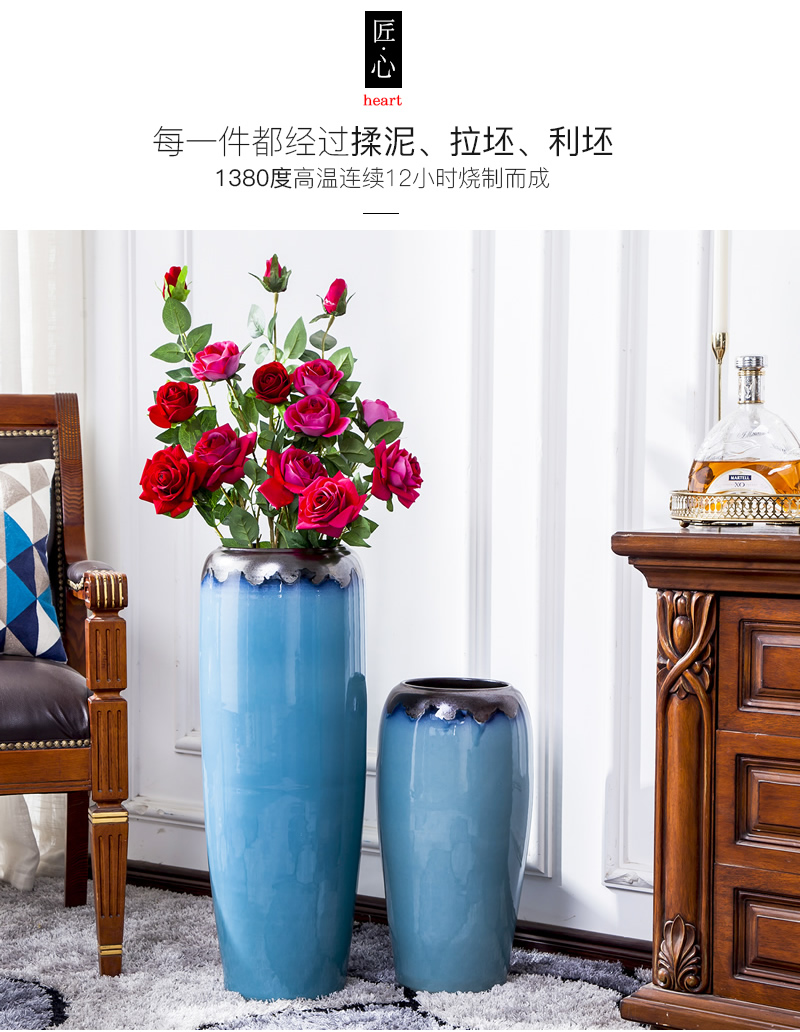 Jingdezhen ceramic of large vases, dried flower decoration furnishing articles sitting room of I and contracted high creative large bottle arranging flowers