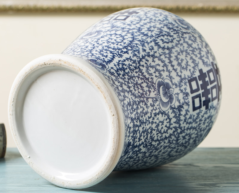 Jingdezhen new Chinese style originality general pot vase furnishing articles sitting room porch flower POTS of blue and white porcelain ornaments