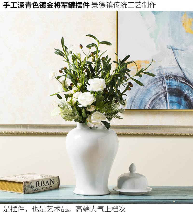 General jingdezhen ceramic pot vase furnishing articles white large sitting room dry flower, flower POTS of new Chinese style decoration