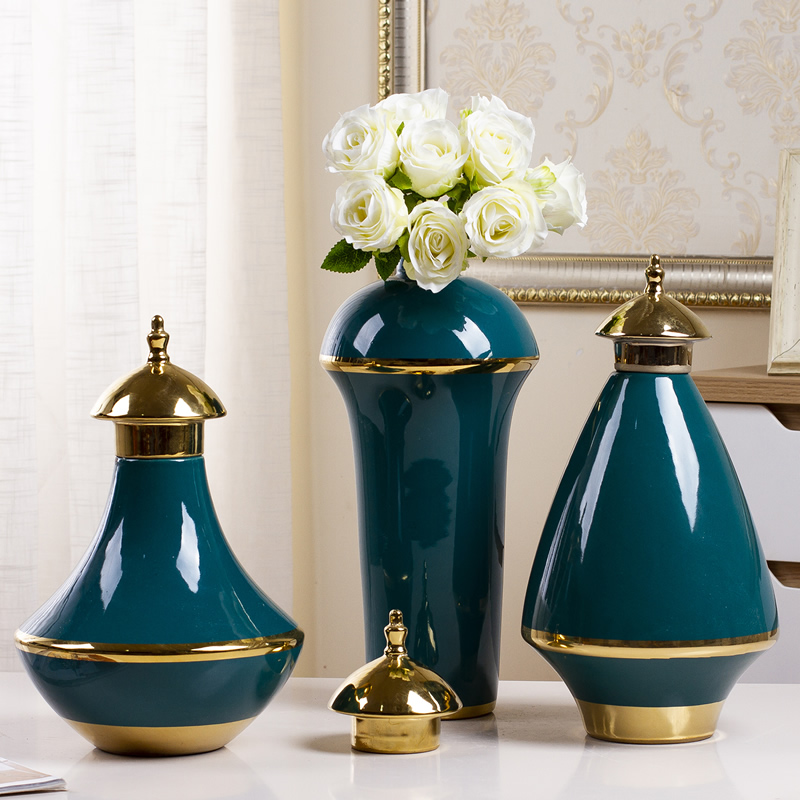 European American ceramic vases, dried flowers, flower arrangement table place to live in the sitting room porch simulation flower decoration accessories