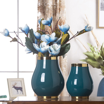 Jingdezhen Ceramic Wide Mouth Phnom Penh Vase Nordic Living Room Flower Arrange Light Luxury Decoration Flower Flower Home Soft Decoration