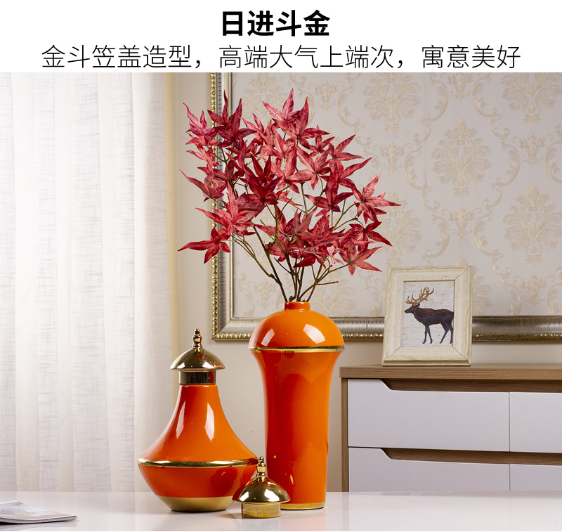 Light key-2 luxury furnishing articles American ceramic vase continental hotel club up phnom penh wine porch creative home soft decoration