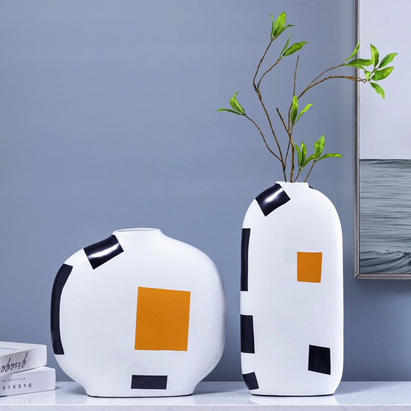 Modern Nordic light key-2 luxury ceramic vase furnishing articles show originality contracted sector dry flower arranging flowers sitting room adornment