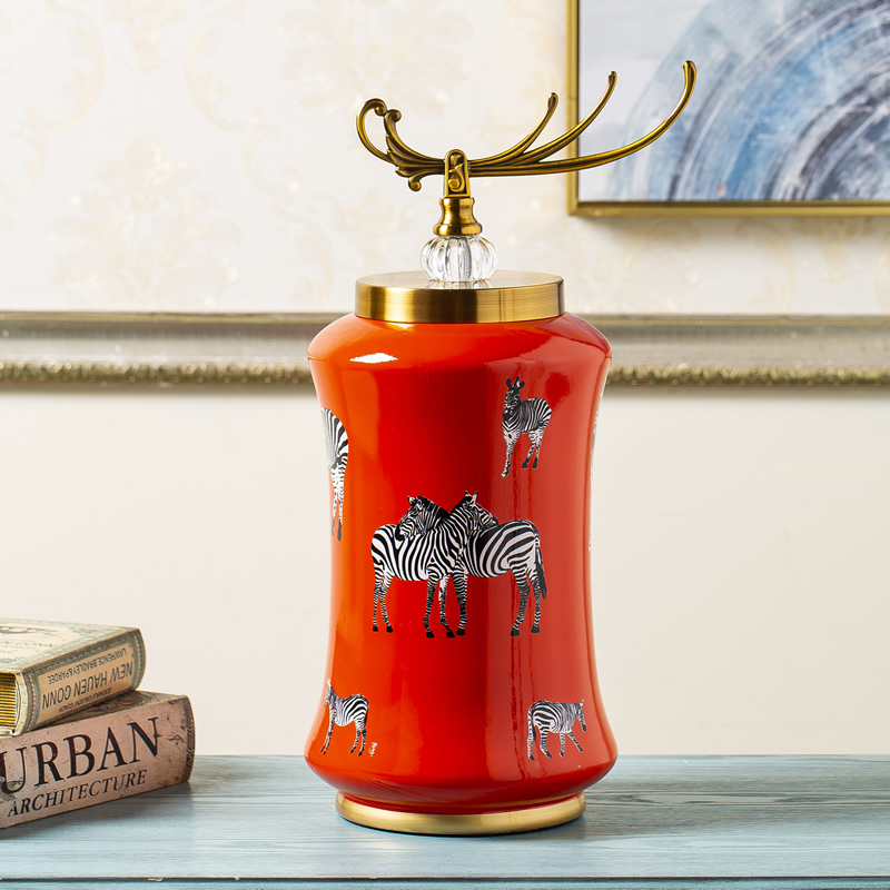 Jingdezhen ceramic vase furnishing articles northern American horse sitting room design dry flower flower arranging storage tank pottery decoration