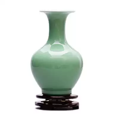 Jingdezhen ceramic celadon antique vase new Chinese retro living room dry flower arrangement porch ornament ornaments