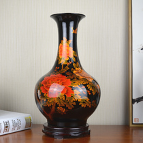 Jingdezhen porcelain Crystal glaze vase Living room flower arrangement Flower vase New Chinese home decoration crafts ornaments