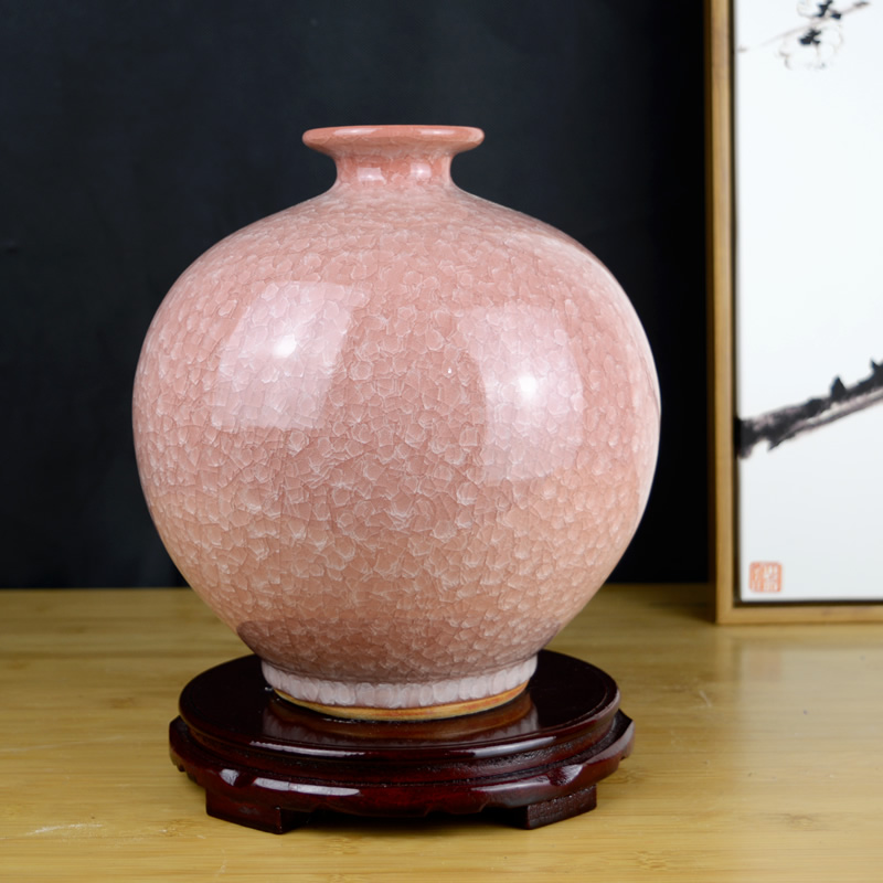 Jingdezhen ceramics flower arranging household ice crack glaze vase Chinese style restoring ancient ways the sitting room porch decoration handicraft furnishing articles