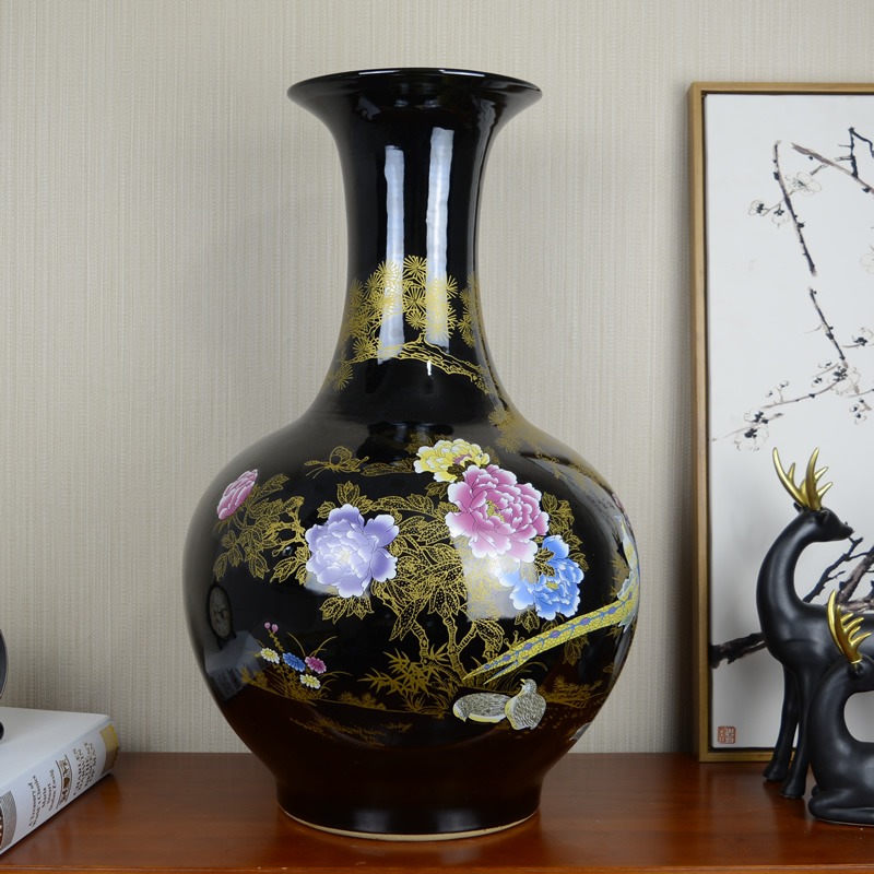 Jingdezhen ceramic large landing new Chinese style household vase in the sitting room porch flower arranging, adornment is placed