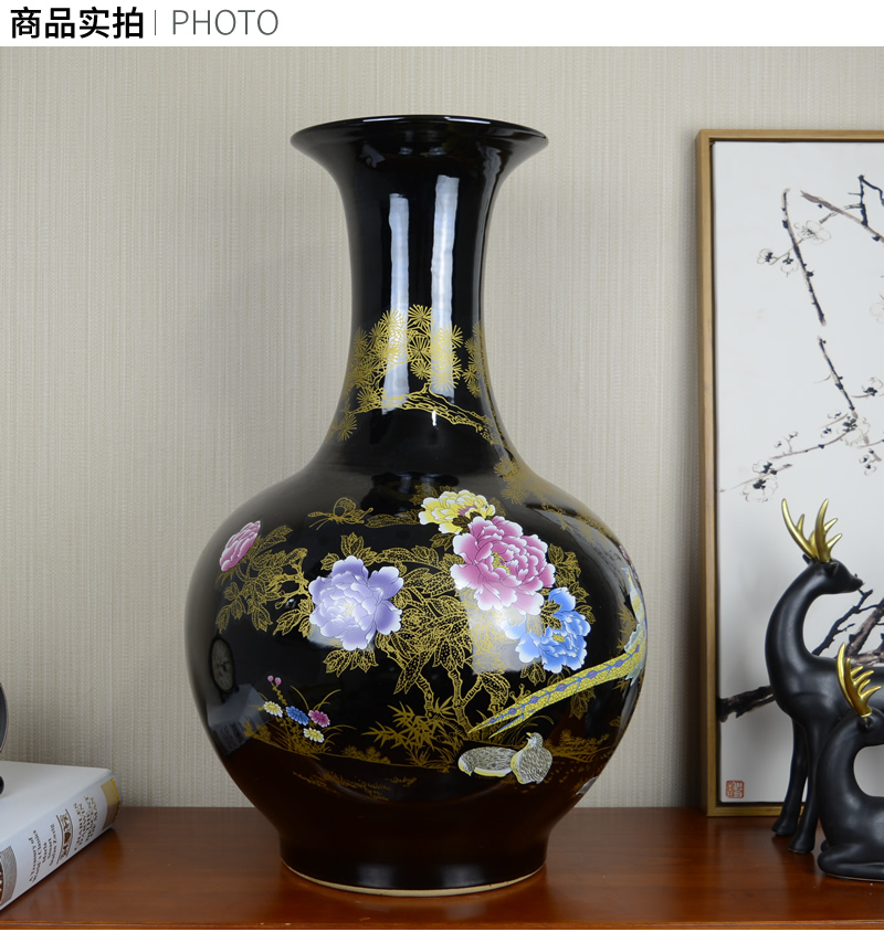 Jingdezhen ceramic large landing new Chinese style household vase in the sitting room porch flower arranging, adornment is placed