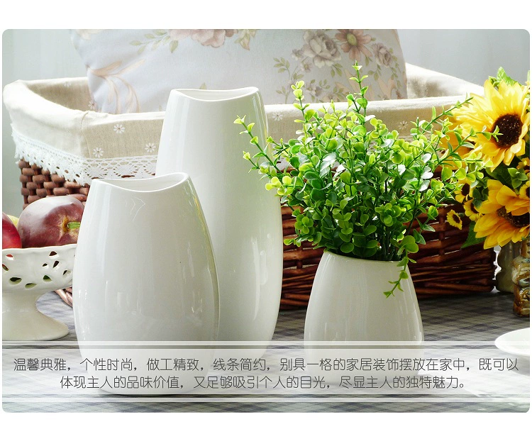 Jingdezhen gốm sứ hiện đại tối giản bình hoa kèn phòng khách cắm hoa trang trí bàn hoa trang trí - Trang trí nội thất