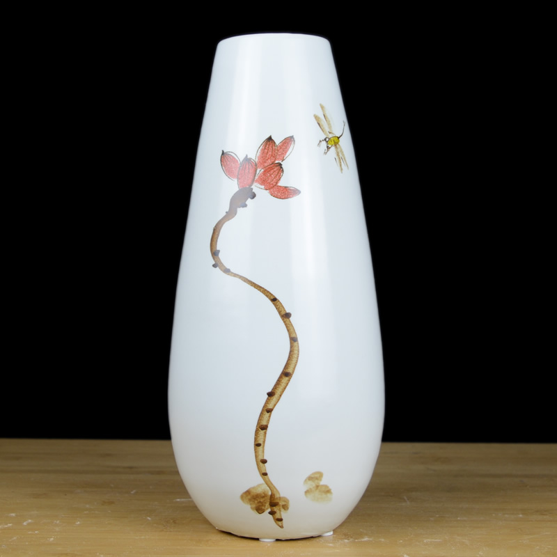 Jingdezhen ceramic hand - made vases, dried flowers, flower arrangement sitting room TV ark of new Chinese style household adornment handicraft furnishing articles