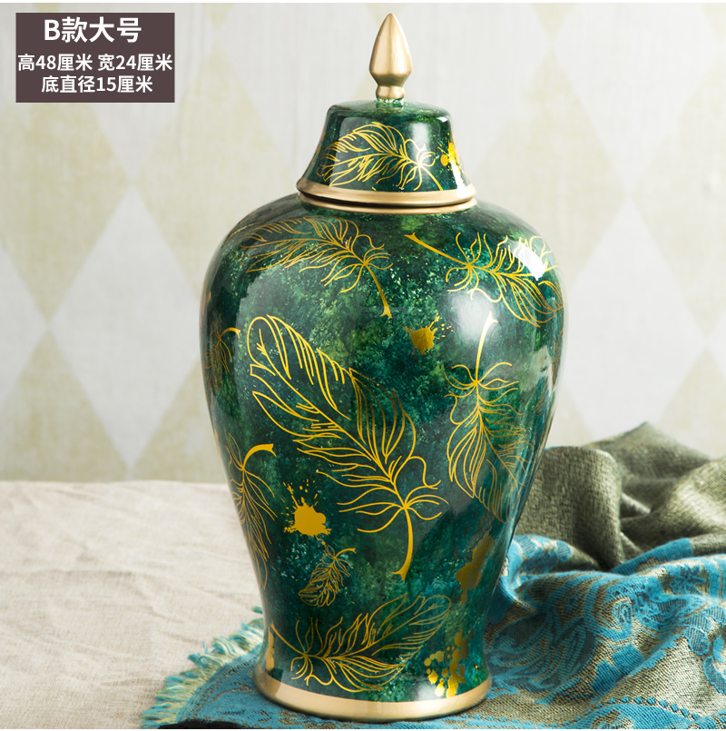 General European ceramic pot large American landing key-2 luxury HuaChu jar sample room hotel soft adornment is placed