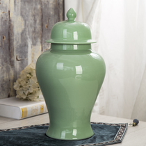  Jingdezhen ceramics celadon general jar vase New Chinese model living room home soft decoration ornaments