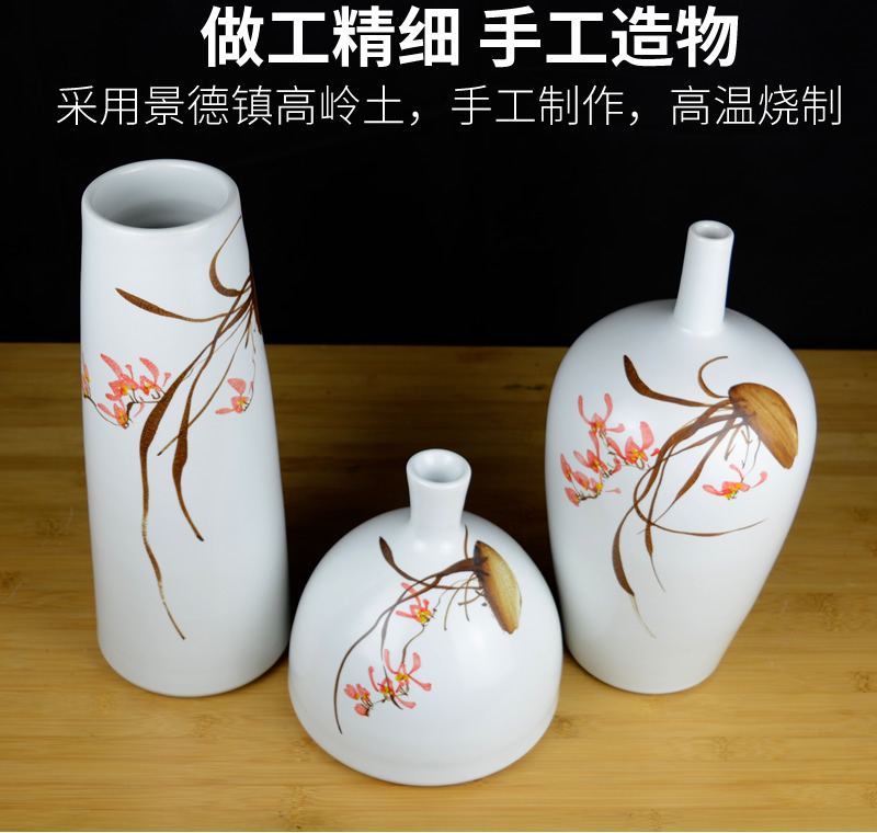 Jingdezhen ceramics hand - made modern new Chinese vase flower arrangement sitting room home furnishing articles on your table