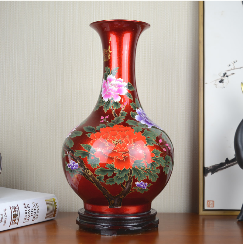 Jingdezhen ceramics glaze crystal vase flower arranging flowers, sitting room, the new Chinese style household adornment handicraft furnishing articles