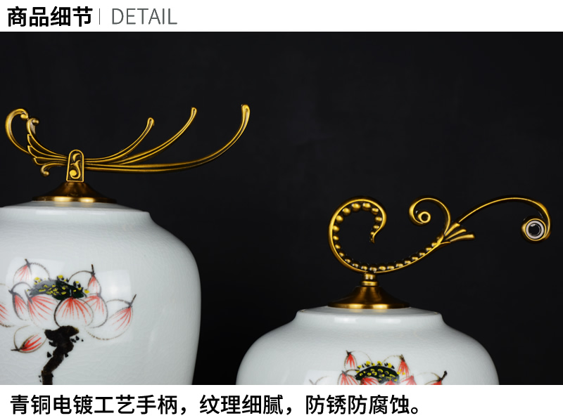 Jingdezhen ceramic pot Chinese hand - made lotus sitting room between example creative household soft adornment handicraft furnishing articles