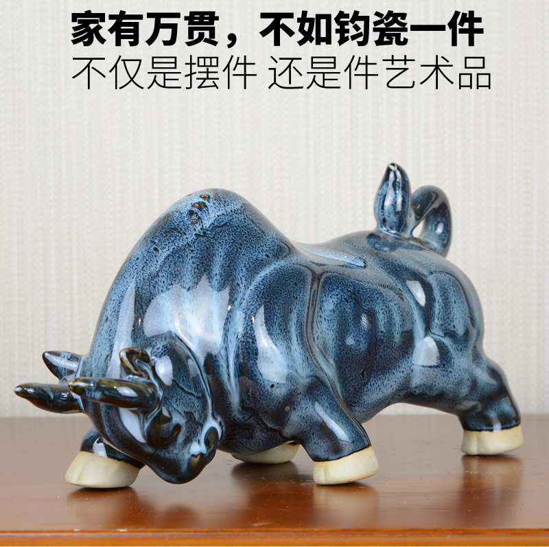 Jingdezhen ceramic ox furnishing articles home office TV ark, creative arts and crafts opening gifts decorations