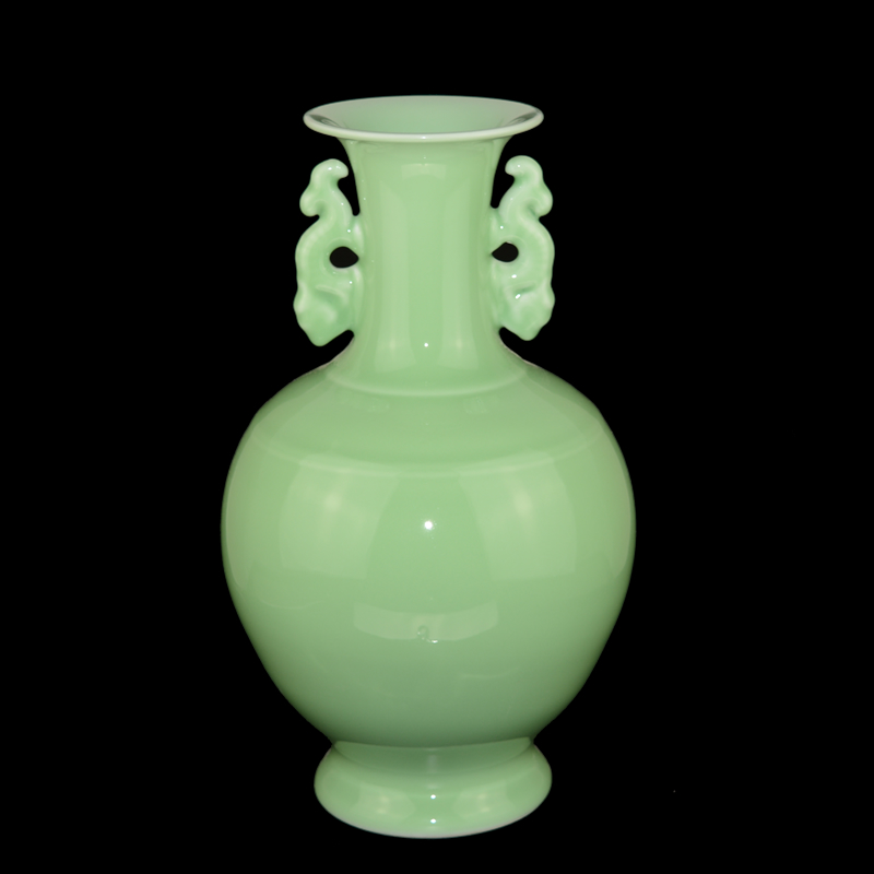 Jingdezhen ceramics celadon vase large manual Chinese style restoring ancient ways sitting room home rich ancient frame household act the role ofing is tasted furnishing articles