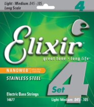 American-made Elixir bass strings 14677 coated rust-resistant steel four-string bass strings