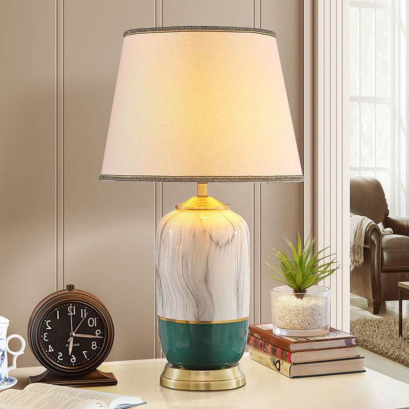 Eurostyle Light Lavish Villa White Ceramic Table Light Coffee Hall Hotel Bedroom Bedside Living-room Sofa Big Table Lights