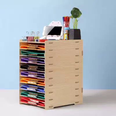 Office supplies desktop file storage rack 10-layer large-capacity A4 file rack Folder file basket vertical
