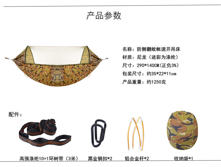 Шаблон параметров гамака для открытия москита.