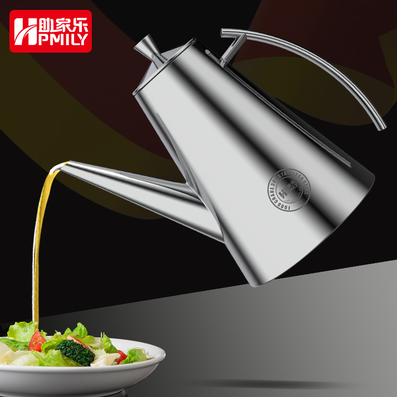 Help Home Conical Oil Pot 304 Stainless Steel Anti Oil Spill Vinegar Canned oil Bottle Home Kitchen Oil Bottle Large Capacity Oil Tank