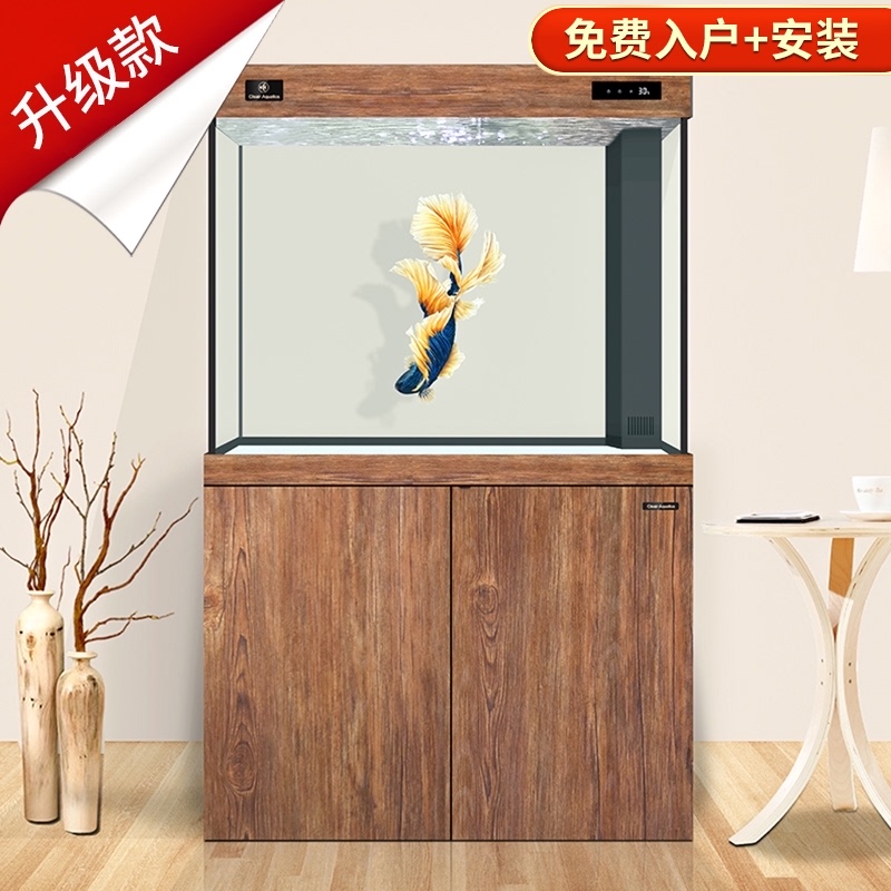 Keliai fish tank D series small and medium-sized living room free water household ultra-white glass screen floor-to-ceiling bottom filter aquarium