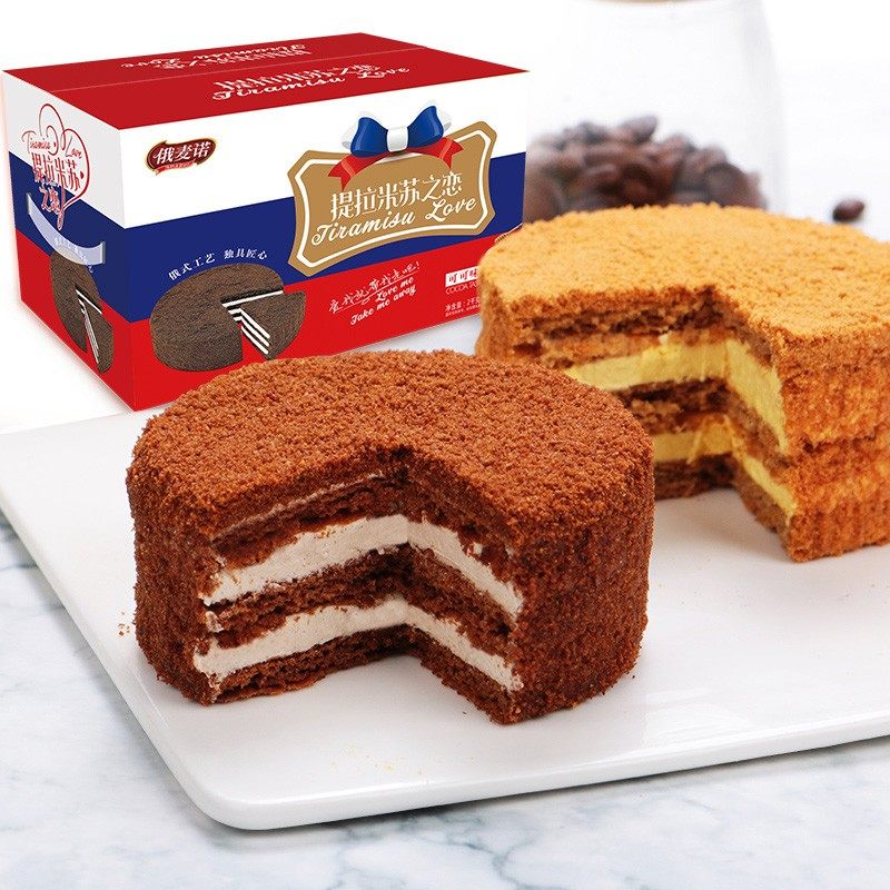 Russia's Manotiramisu 320g Russian flavor net red klayer cake sandwich refreshments snack Nutritious Breakfast