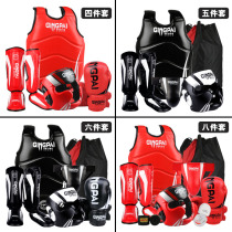 Jingpai Sanda protective gear full set of adult childrens mens and womens training boxing Muay Thai fighting match protection set breast protection