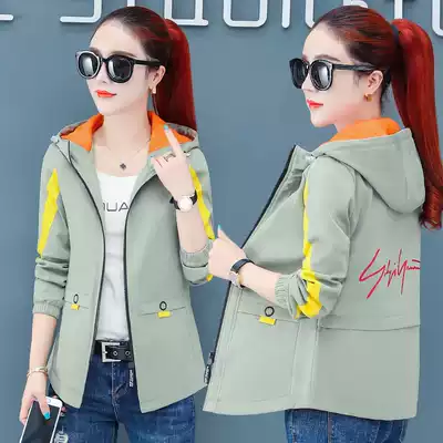 Early autumn short coat women spring and autumn 2021 new autumn wild Lady casual hooded jacket thin coat tide