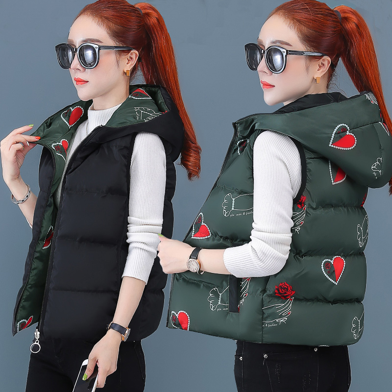 shuang mian chuan vest female 2021 nian new winter plus loose wild blouse fashion short leisure coat-music of the tide