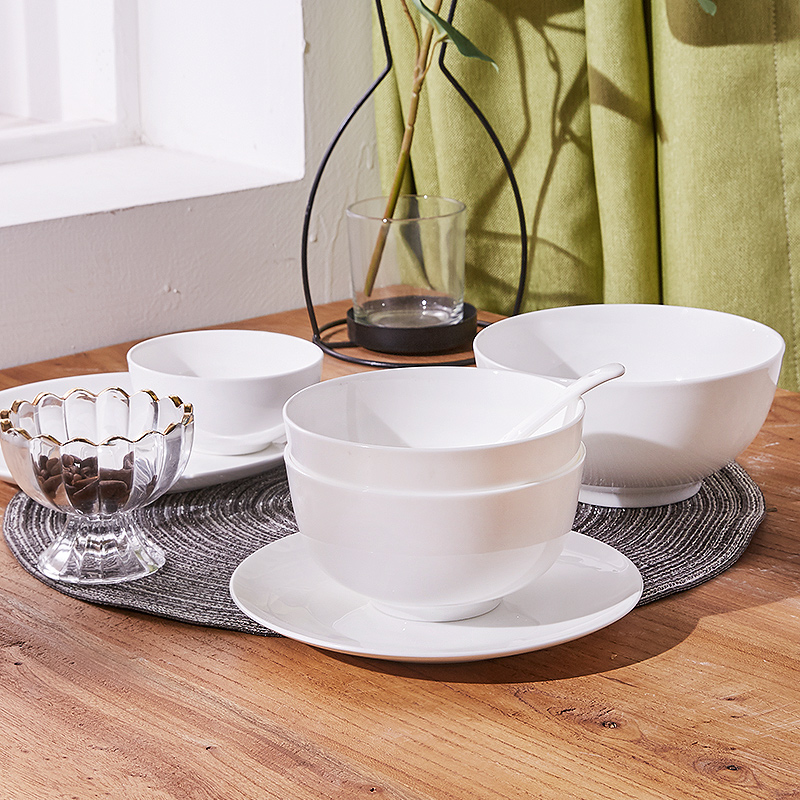 Tangshan white ipads China single rice bowls bowl of simple Chinese style rainbow such to use new tableware move household use
