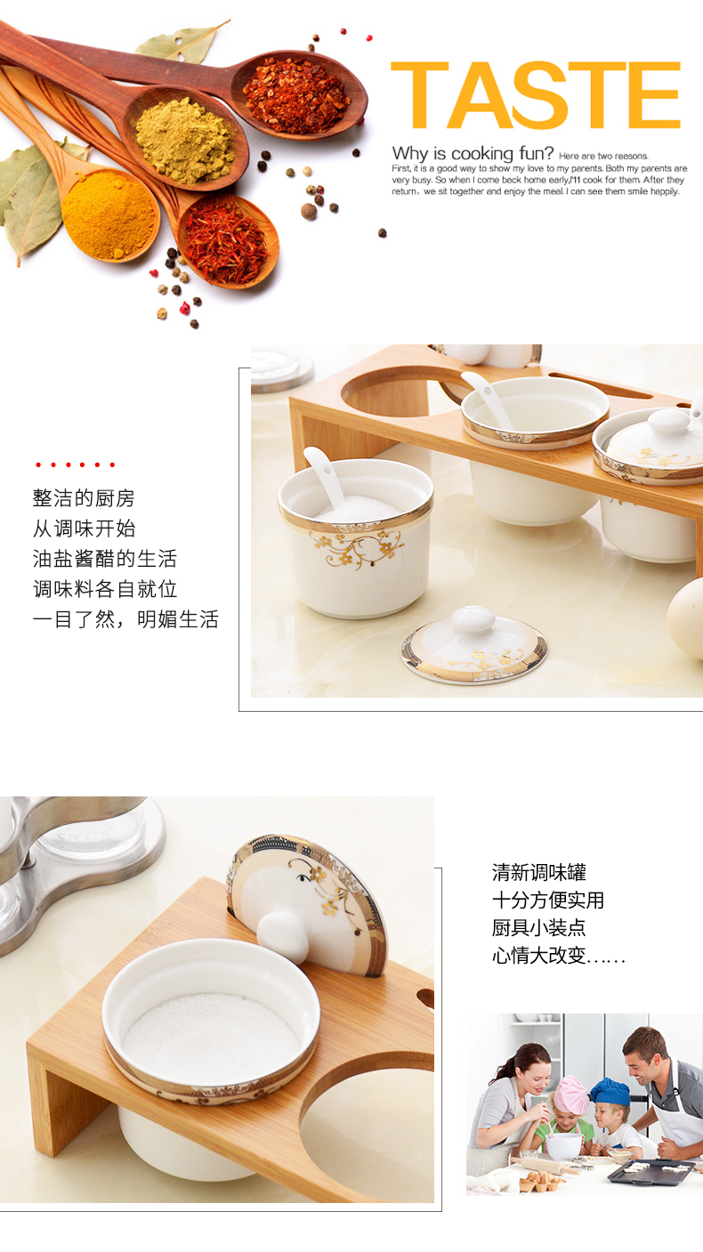 Creative household ipads porcelain seasoning as cans Chinese kitchen seasoning sauce pot receive boxed set combination box of salt jars