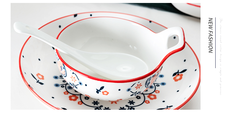 Tangshan ceramic dishes suit household Japanese - glazed in dinner suit creative porcelain bowl meal plate suit